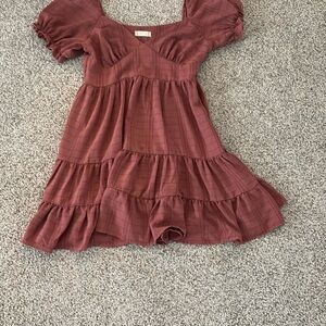 Altar'd State Pink and Orange Ruffled Tiered Sundress